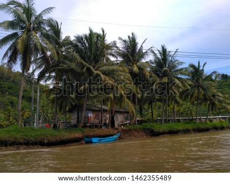 river view from boat in pacitan indonesia
