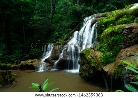 Waterfalls in the rainy season, wetness in the rainy season.