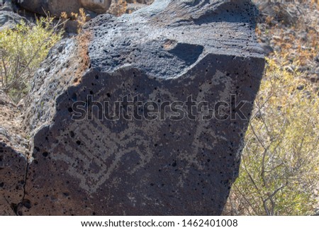 Boca Negra petroglyphs park near Albuquerque, New Mexico