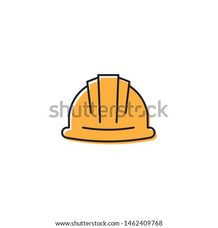 Helmet or hard hat vector icon symbol isolated on white background Royalty-Free Stock Photo #1462409768