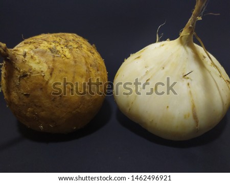 yam fruit with a black background