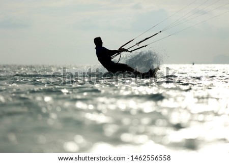 Kitesurfing, Kiteboarding action themed photo