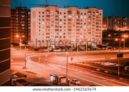 the lights on the night city of Vitebsk before the storm
