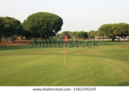 golf course with trees and dunes at spain