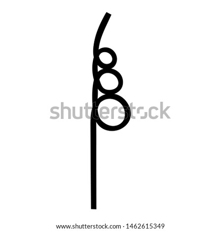 Cocktail straw icon, logo isolated on white background