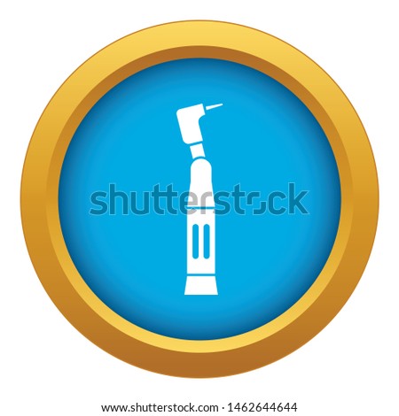 Dental drill icon blue vector isolated on white background for any design