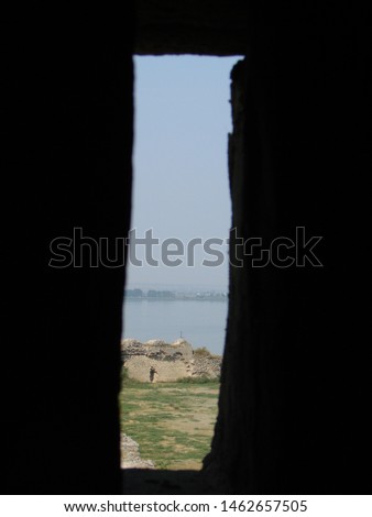 
windows of the ancient city of Tyra on the black sea