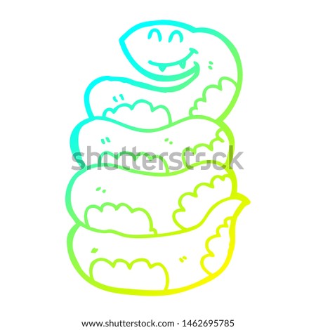 cold gradient line drawing of a cartoon snake