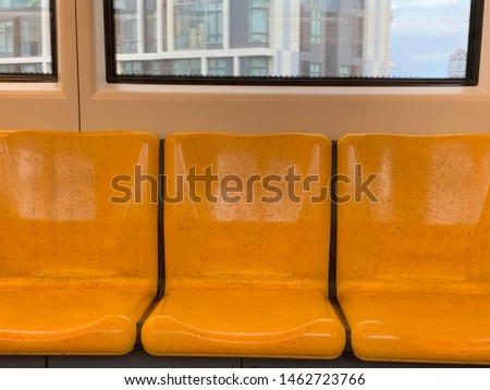 Empty seats at Skytrain in Thailand