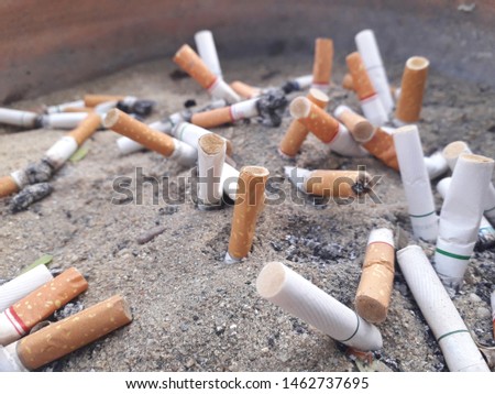 Stop cigarette to smoking for health, sand tray,
