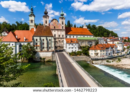Steyr - a town in Austria. Steyr and Enns rivers. Royalty-Free Stock Photo #1462798223