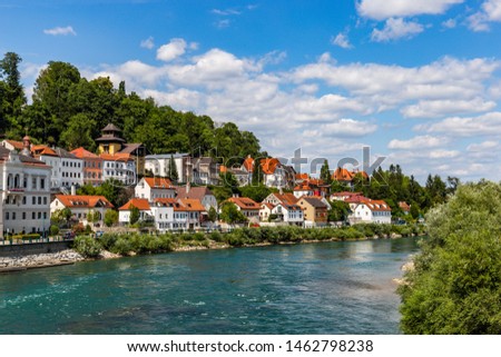 Steyr - a town in Austria. Steyr and Enns rivers. Royalty-Free Stock Photo #1462798238