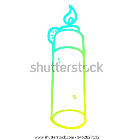 cold gradient line drawing of a cartoon cigarette lighter