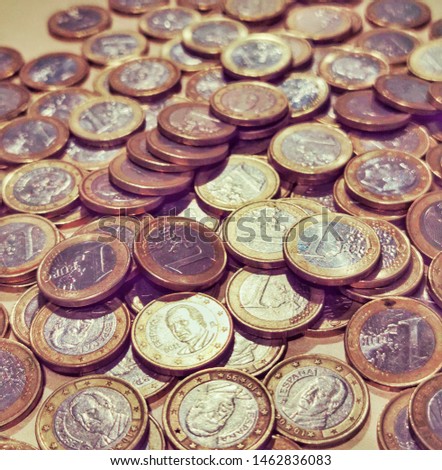   photo euro coins on desk