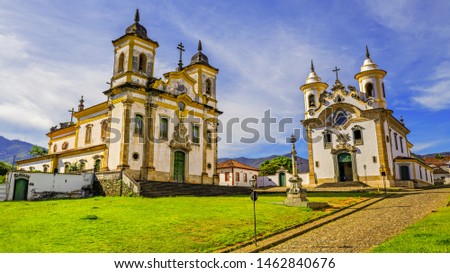 São Francisco de Assis and Nossa Senhora do Carmo Churches, Mariana City, Minas Gerais State, Brazil.
 Royalty-Free Stock Photo #1462840676