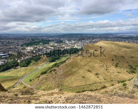 View of Edinburgh from Arthur's Seat in the summer