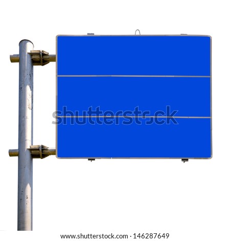 Blank road sign isolated on white background