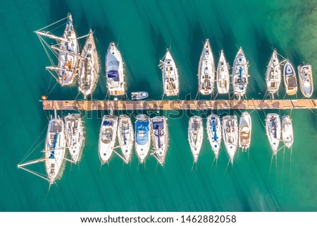 Top Down Shot of Boats