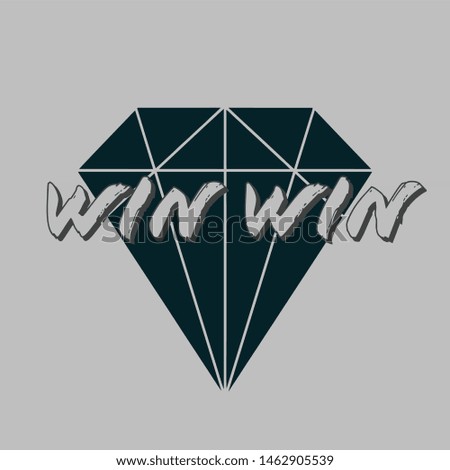 Diamond background win win word vector 