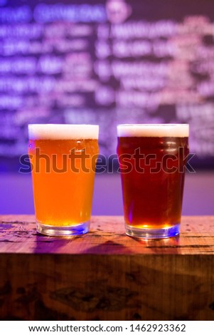 Beer on table on tap photography of product in bar for Pasto Picante 