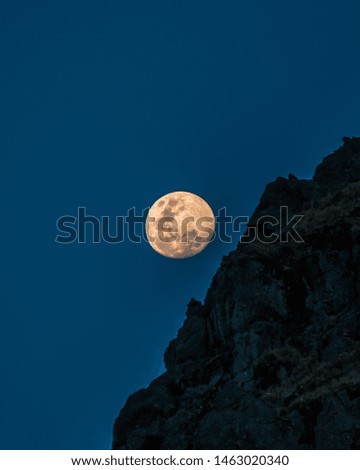 Full moon and rocks, in the mountains of Ecuador