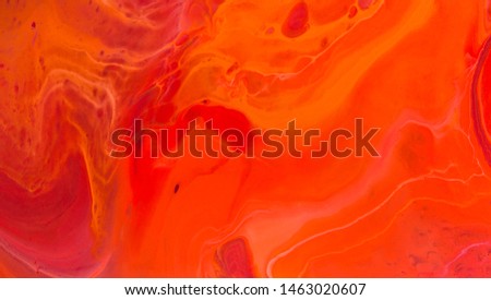 Volcanic red. Abstract modern watercolors stains with marble effect, panorama