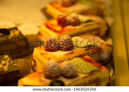 Cakes in a french bakery 