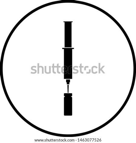 syringe and vial container symbol