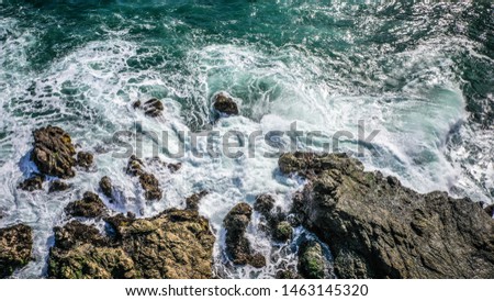 beach view with the waves Royalty-Free Stock Photo #1463145320
