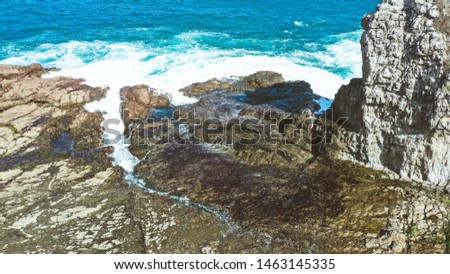 beach view with the waves Royalty-Free Stock Photo #1463145335