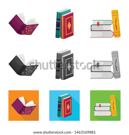 Vector design of training and cover icon. Collection of training and bookstore stock vector illustration.