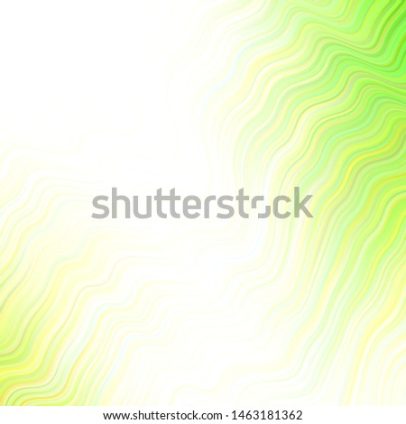 Light Green, Yellow vector background with wry lines. A circumflex abstract illustration with gradient. The best colorful design for your business.