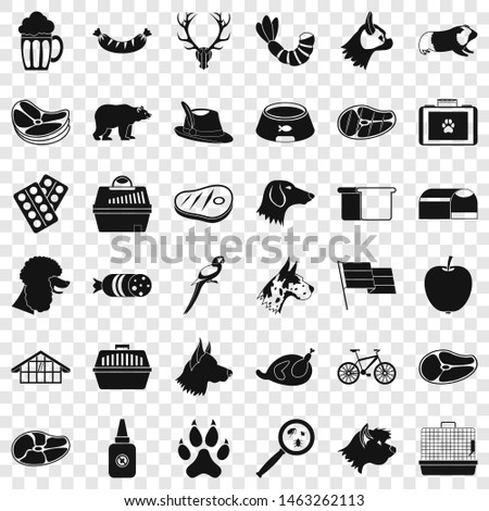 Animal dog icons set. Simple style of 36 animal dog icons for web for any design