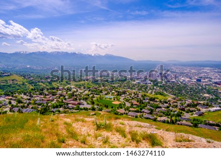 View of Salt Lake City from Ensign Peak, Utah, USA