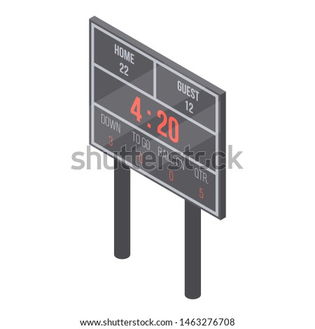 Table score icon. Isometric of table score icon for web design isolated on white background