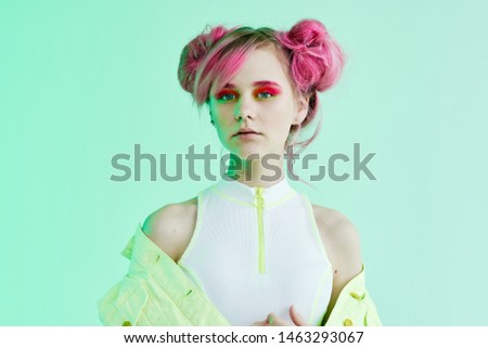 neon retro style woman fashion