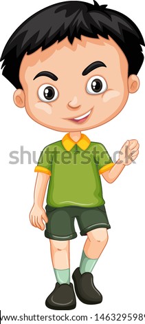 Cute happy smiling child isolated on white background illustration