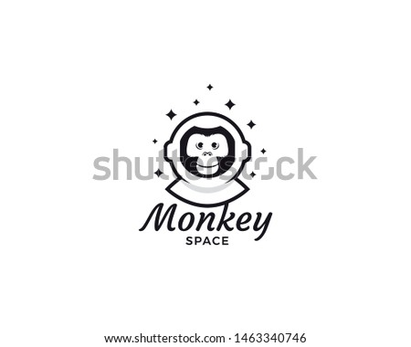 Monkey space logo design. Creative space monkey logo design. Animal astronaut icon, Monkey astronaut, Gorilla in spacesuit
