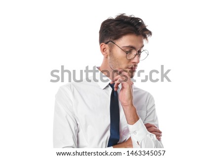 business man with glasses on an isolated background