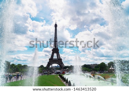 Eiffel Tower with Trocadero fountains, Paris, France