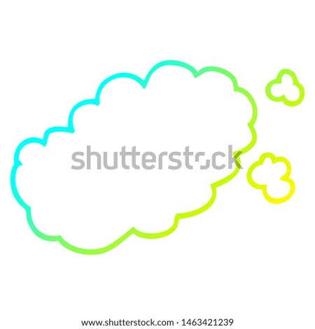 cold gradient line drawing of a cartoon puff of smoke