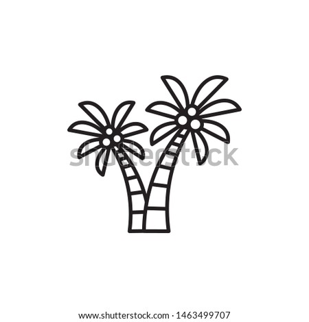 Palm trees icon vector on white background