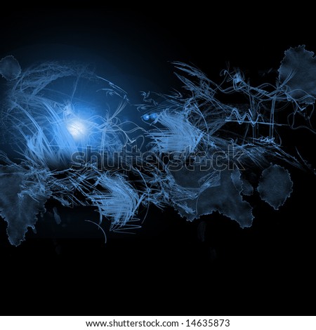 Blue fractal abstract background