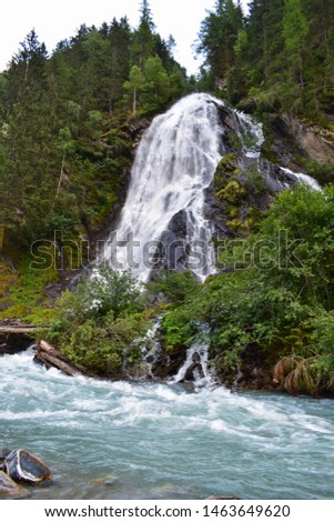 Staniskabach Wasserfall, Schleierfall, Kals am Grossglockner, Osttirol, Austria Royalty-Free Stock Photo #1463649620