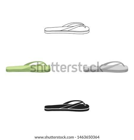 Flip-flops icon in cartoon style isolated on white background. Shoes symbol stock bitmap illustration.