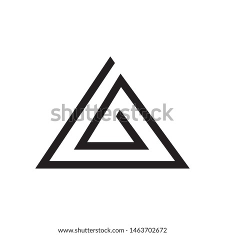 modern line art triangle design vector icon
