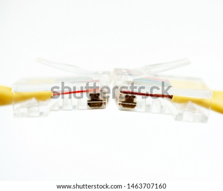 front side Internet cable close-up