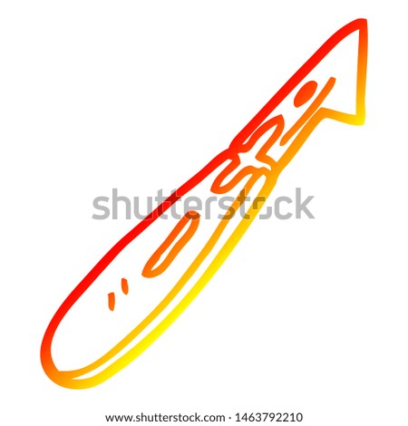 warm gradient line drawing of a cartoon craft knife