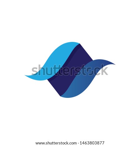 Waves blue beach logo and symbols template icons app design
