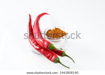 Red hot chili peppers Isolated in white